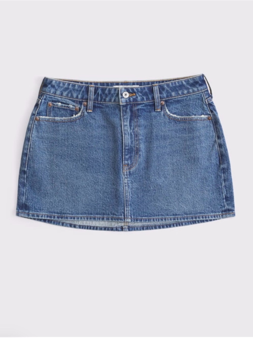 ⁠NWT Abercrombie & Fitch 29 Curve Love Mid Rise Denim Mini Skirt Y2K 90s Preppy